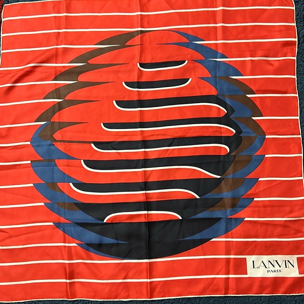 Vintage Lanvin Paris Silk Twill Scarf. 30.5” x 30.5”